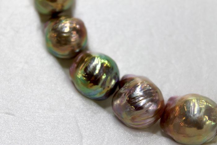 close up of a few of the ripple pearls