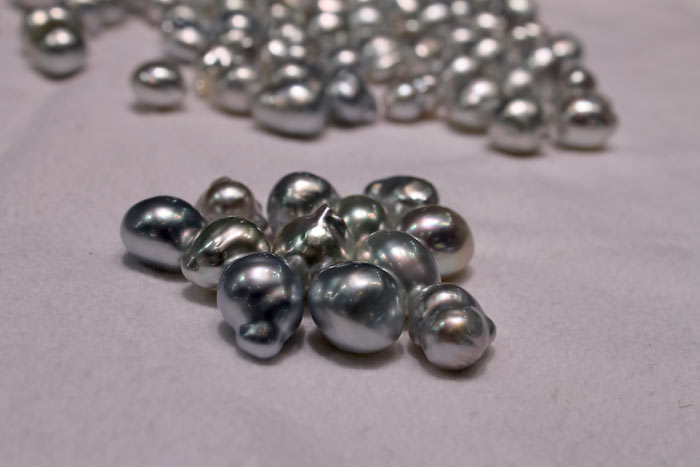 South sea pearls with a metallic sheen