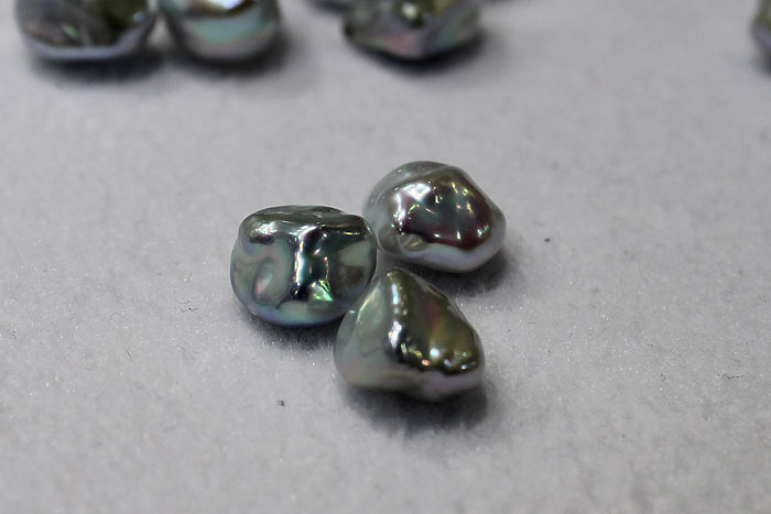 keshi pearls with intense metallic luster