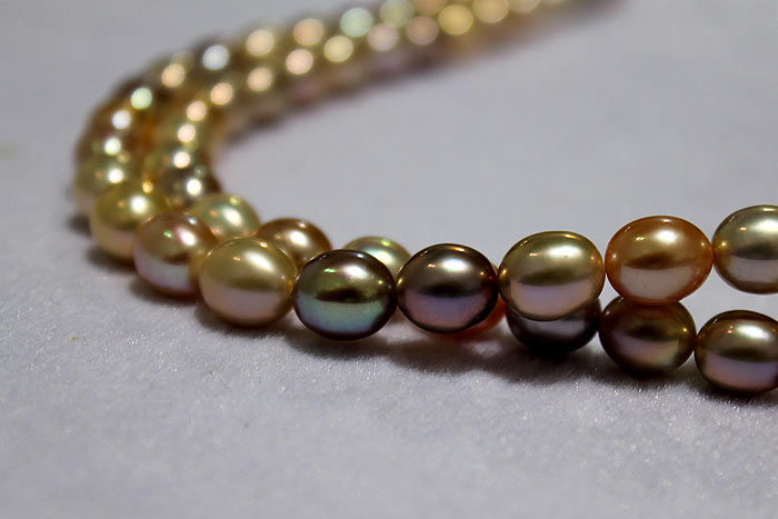 drop pearls in various colors