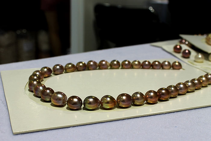 a strand of Edison, bead-nucleated pearls