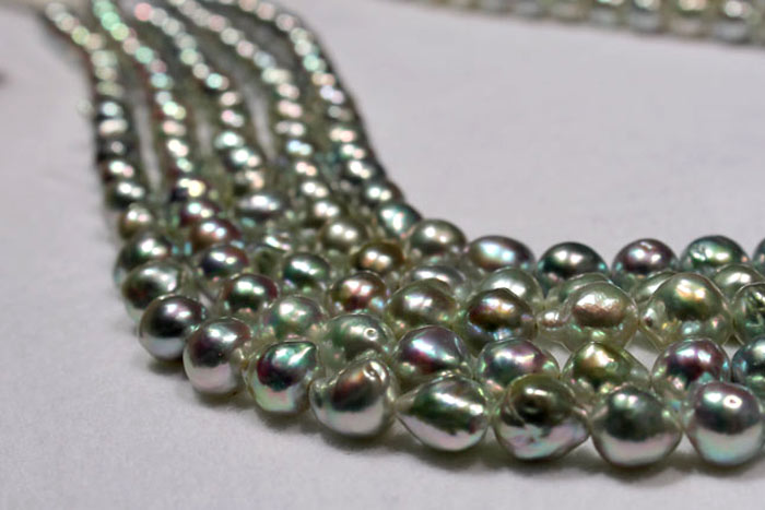 strands of loose baroque Akoya pearls