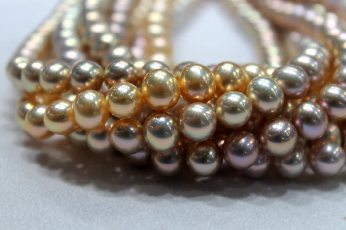 metallic freshwater pearls in lighter gold colors