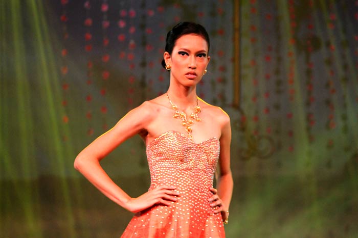 Golden South Sea Pearl embellished dress and jewelry