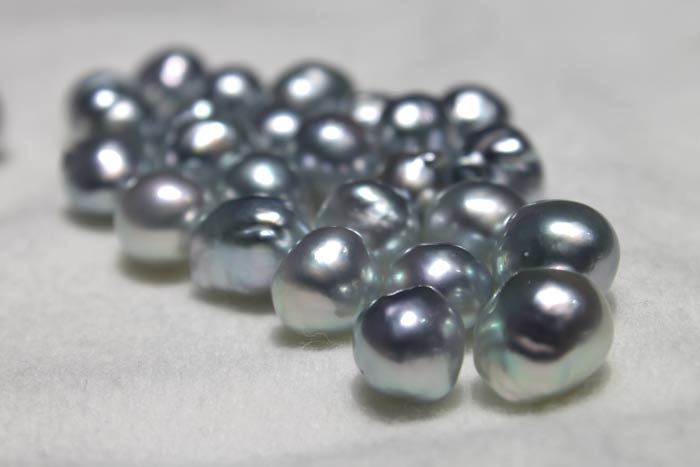group of blue baroque pearls