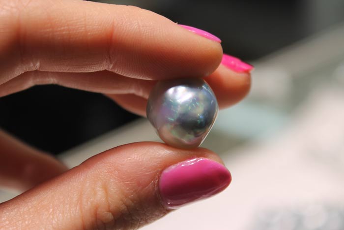 a blue south sea pearl with stunning colors