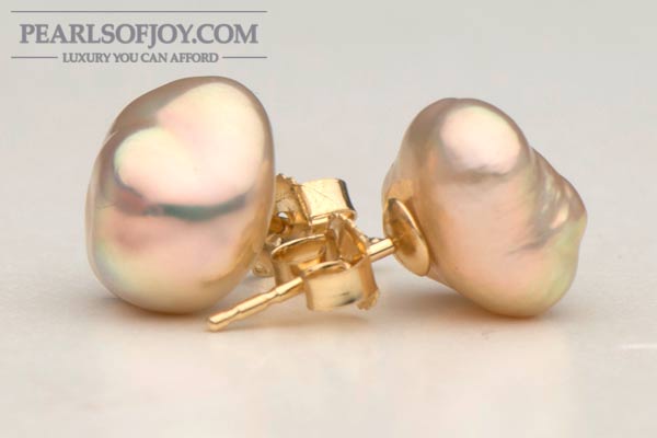 free form baroque freshwater pearl earrings