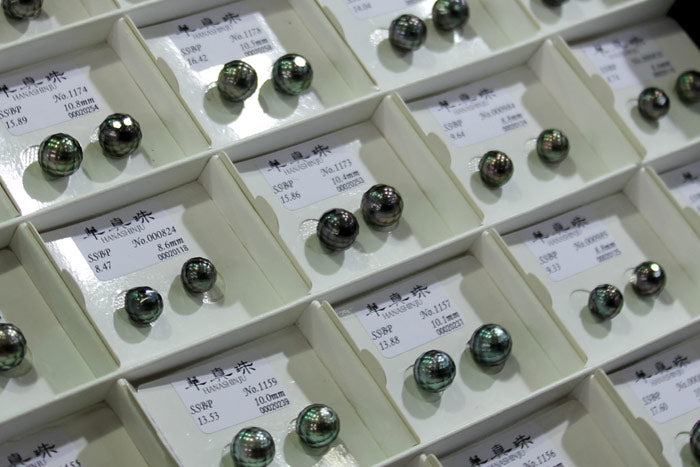 faceted pearl earrings