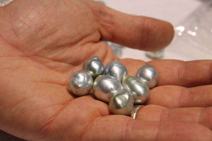 colorful silver south sea pearls