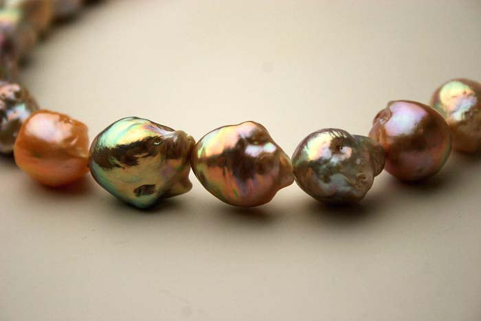 the wild shapes and colors of freshwater ripple pearls