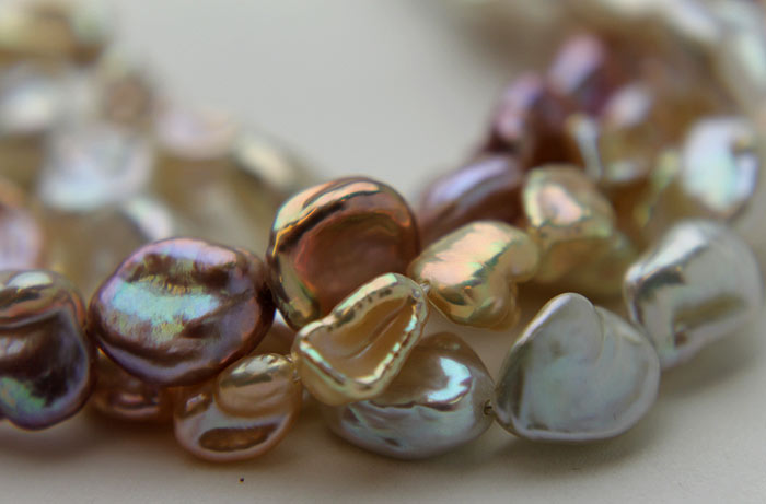different colored Keshi pearls