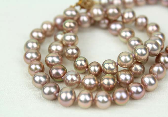 lavender metallic freshwater pearl necklace