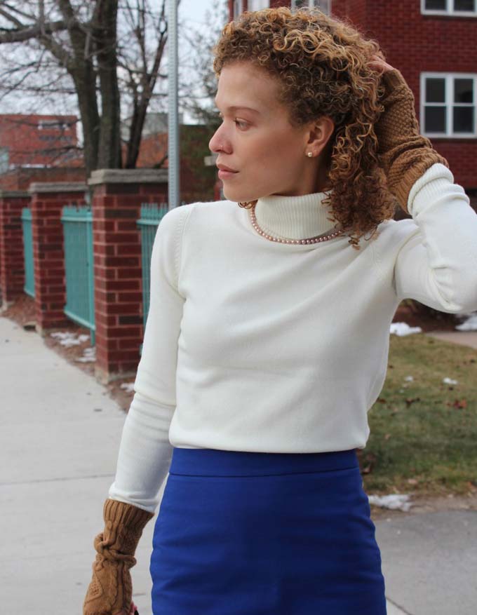 pencil skirt with pearls