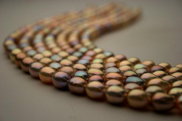intense multi-color drop pearl necklaces