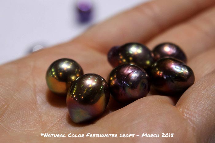 multi-colored drop pearls