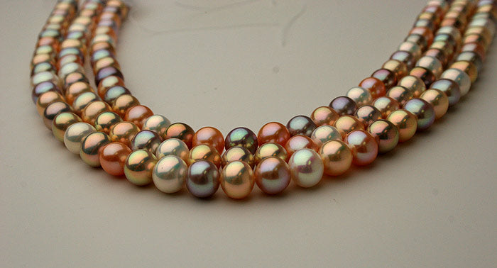 big bold and metallic multi color freshwater pearls