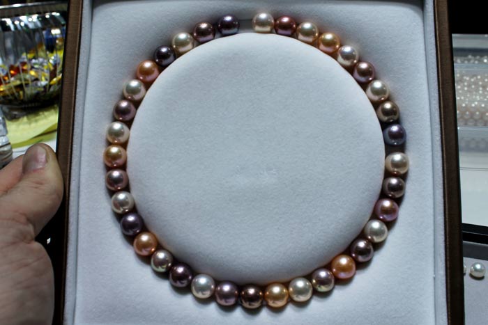 metallic pearls in different colors