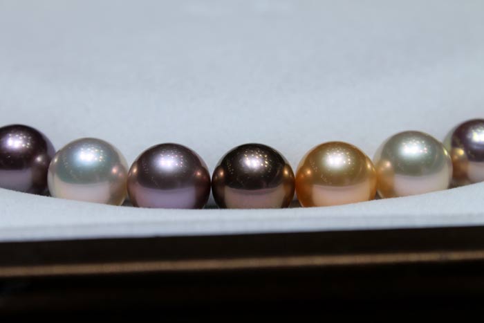 freshwater metallic pearls in different colors
