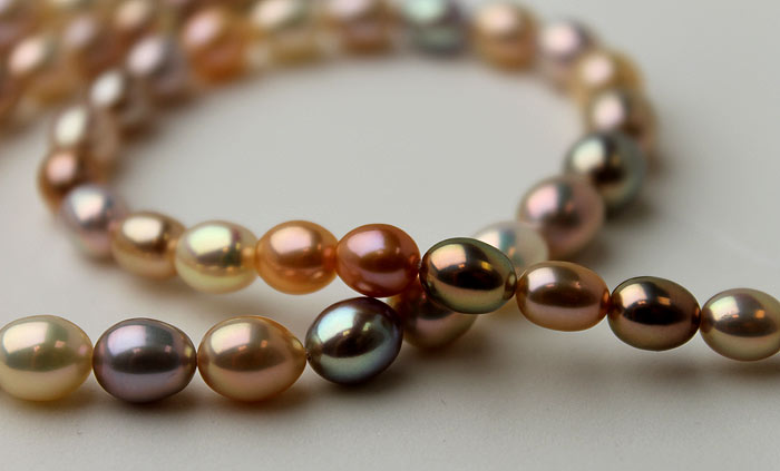 multi-colored drop pearls