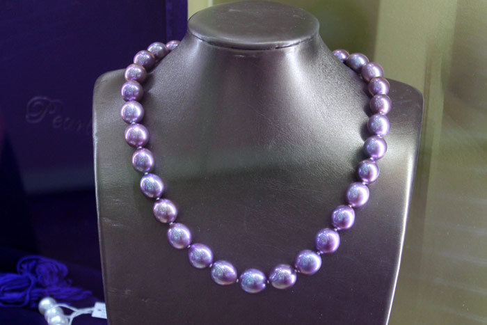 beautiful lavender drop pearl necklace