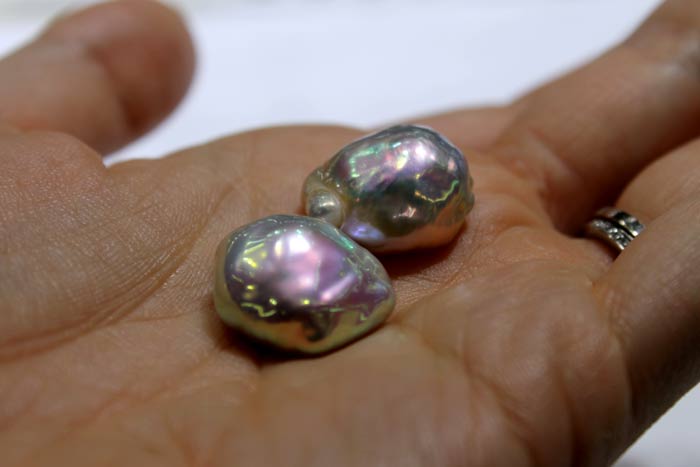 silver metallic souffle pearls