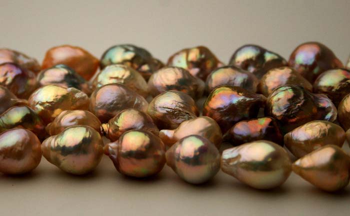 freshwater ripple pearls with gorgeous colors