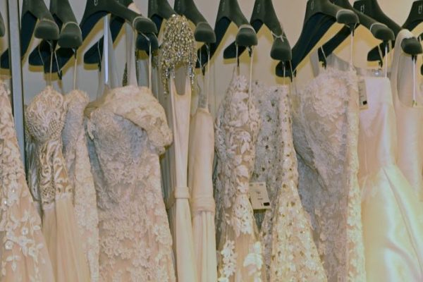 Designer bridal dresses at the Ardmore Sip&See