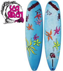 Chick Sticks Sea Siren Wahine ♥ Girls Surfboard Performance 7.6 Mini Nose Rider