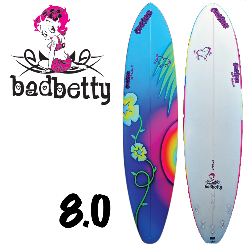 Chick Sticks Bad Betty ♥ Girls Surfboard Performance 5 Fin Option 8.0 Super Mini Longboard