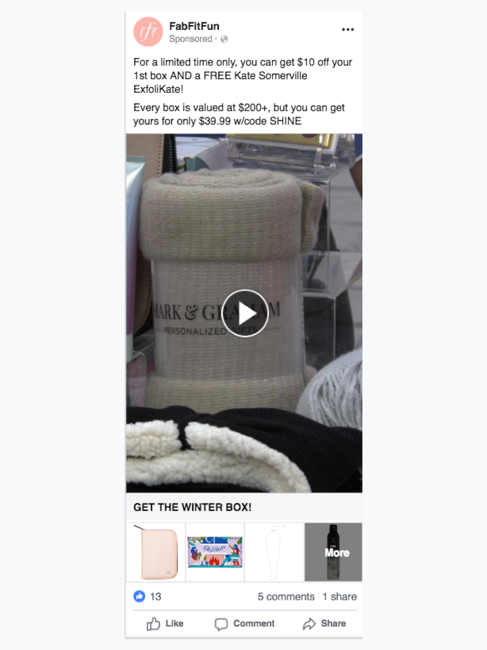 Advertising multiple products on Facebook.