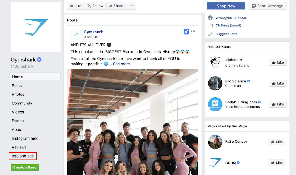 Ads and Info available on a Facebook page.