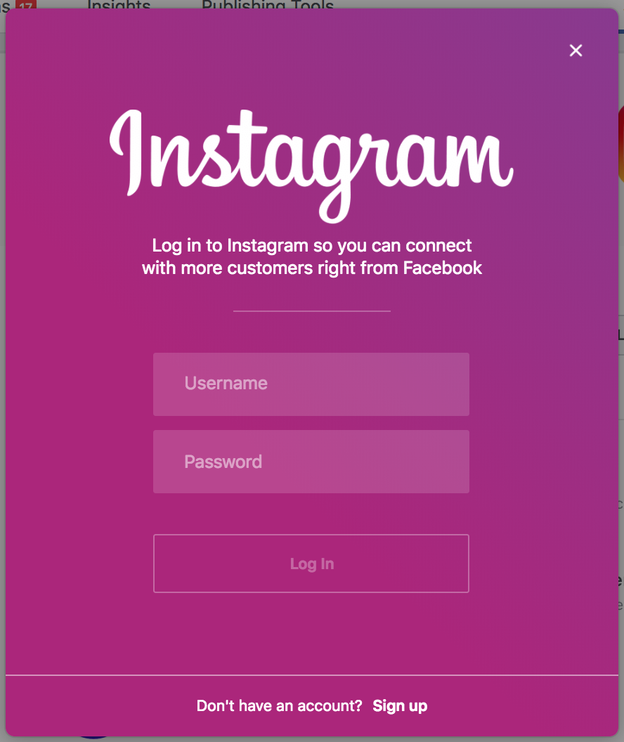 Instagram login.