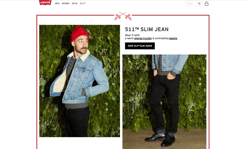 Screenshot of Levi's lookbook