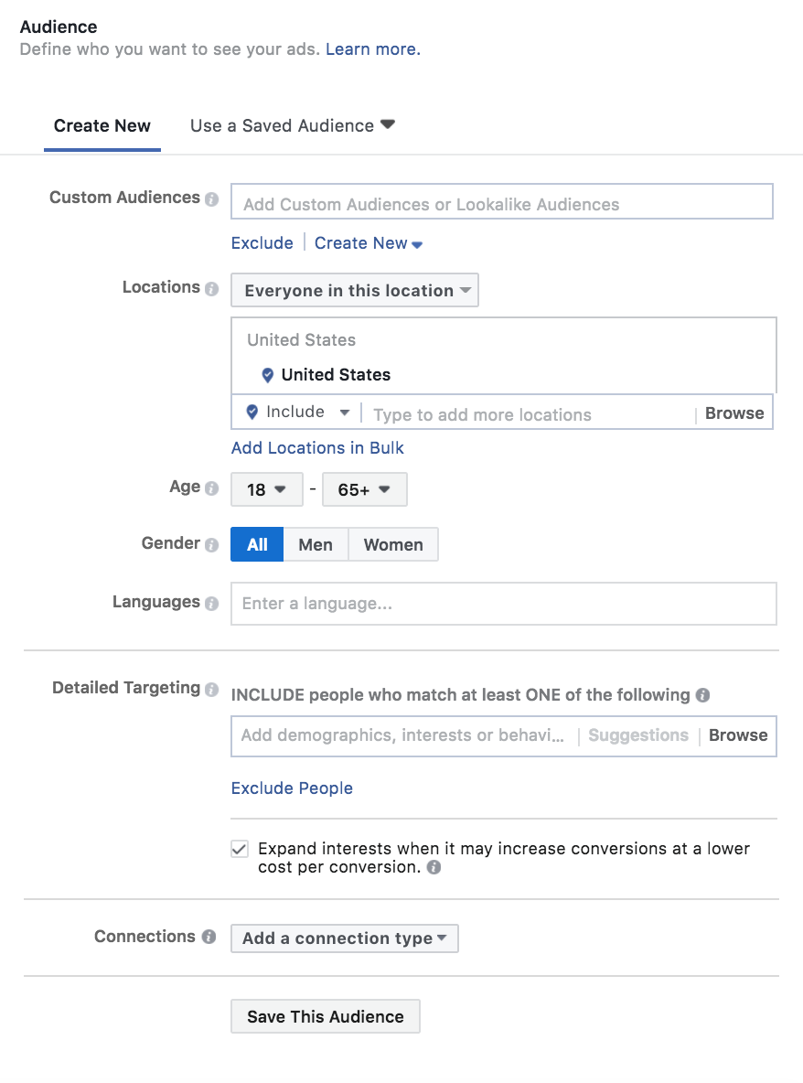 Facebook audience.