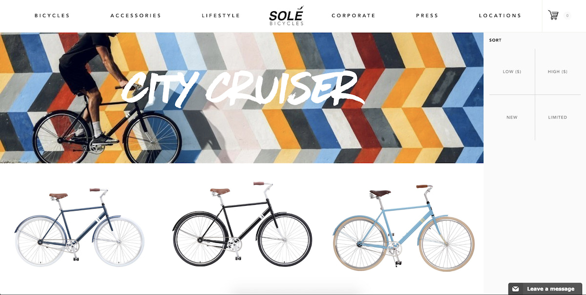 Solé sells bicycles for customers who care about aesthetics.