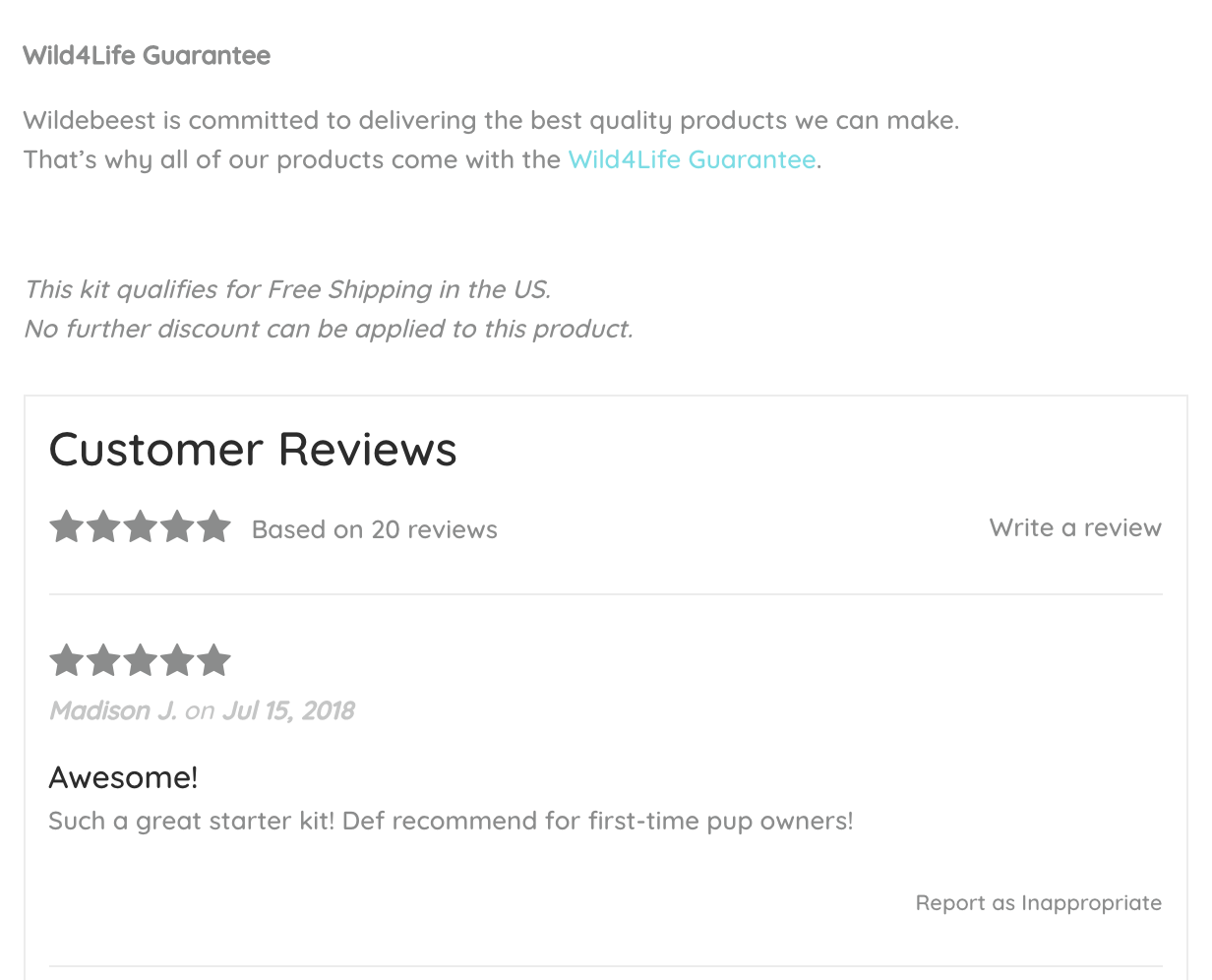 Come ottimizzare una pagina di prodotto: utilizzate le recensioni per infondere fiducia