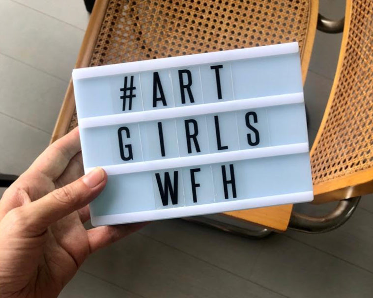 The sign that inspired ArtGirlRising to launch virtual classes. 