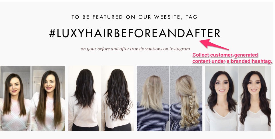 luxy hair's user-generated content hashtag