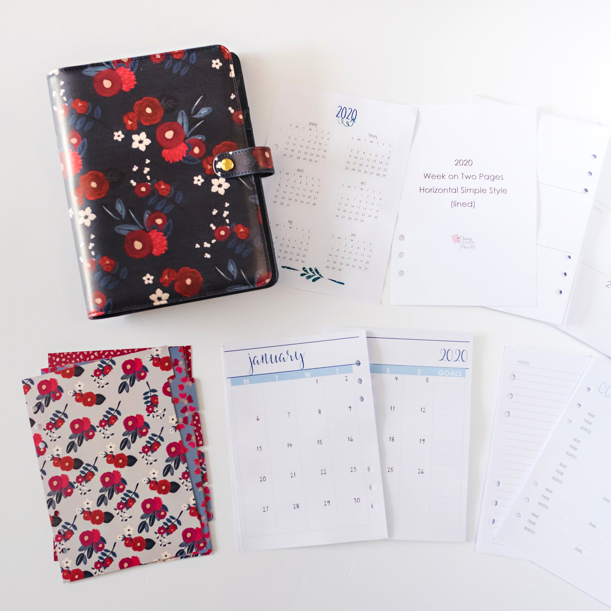 Planners and refill inserts by Chasing Planner Peace. 