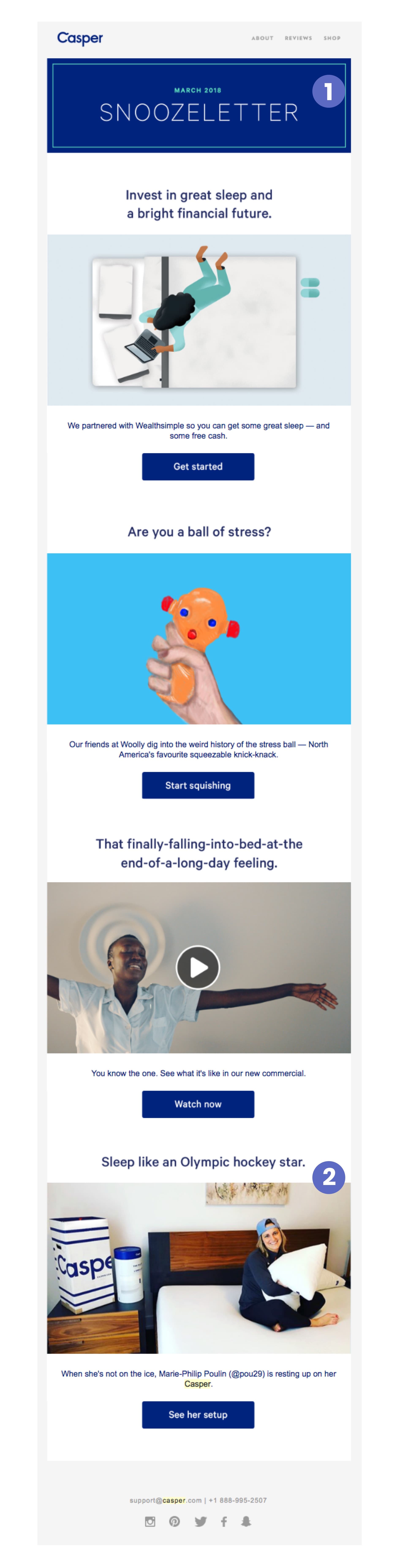 casper newsletter email