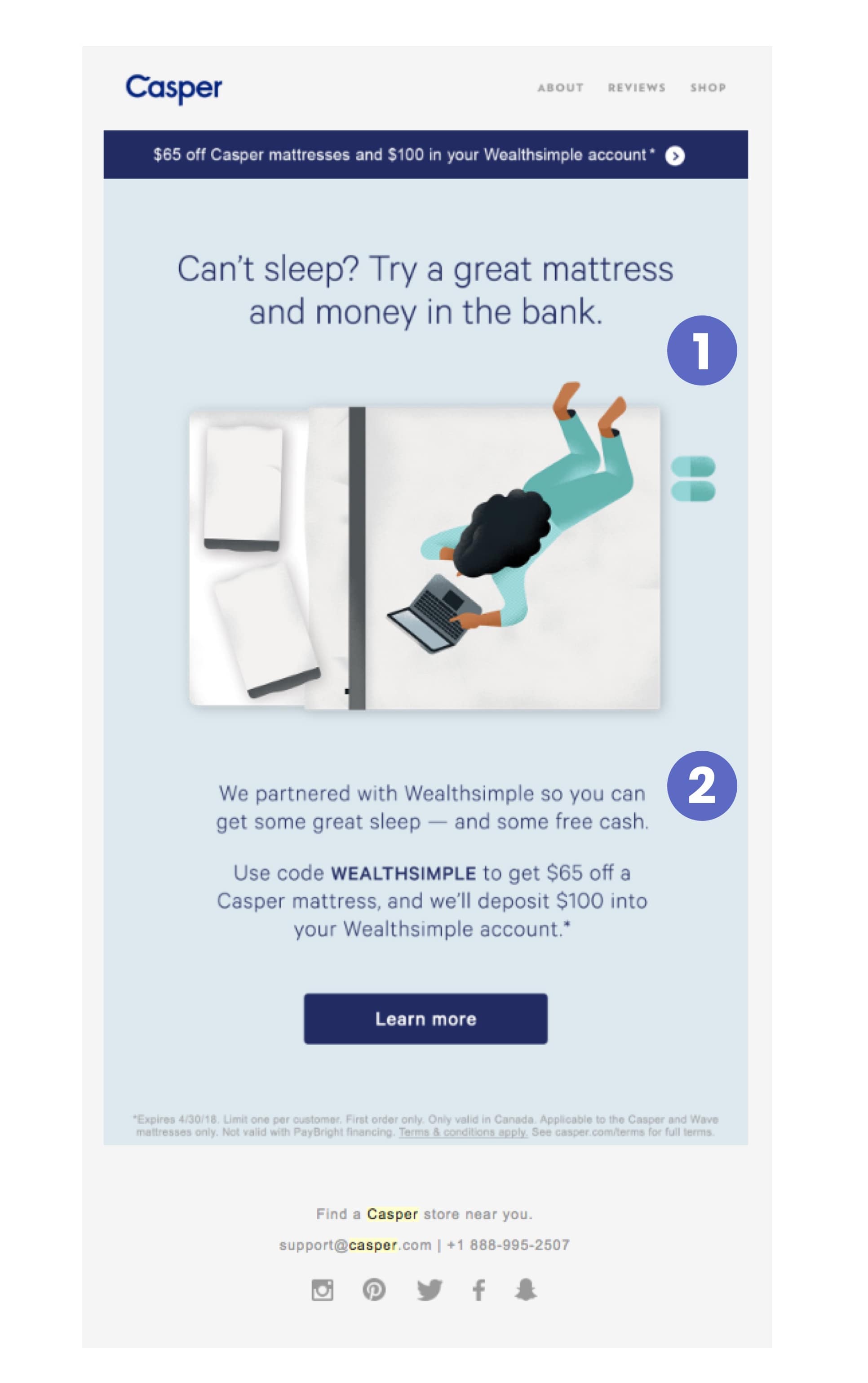 casper partnership with wealthsimple email