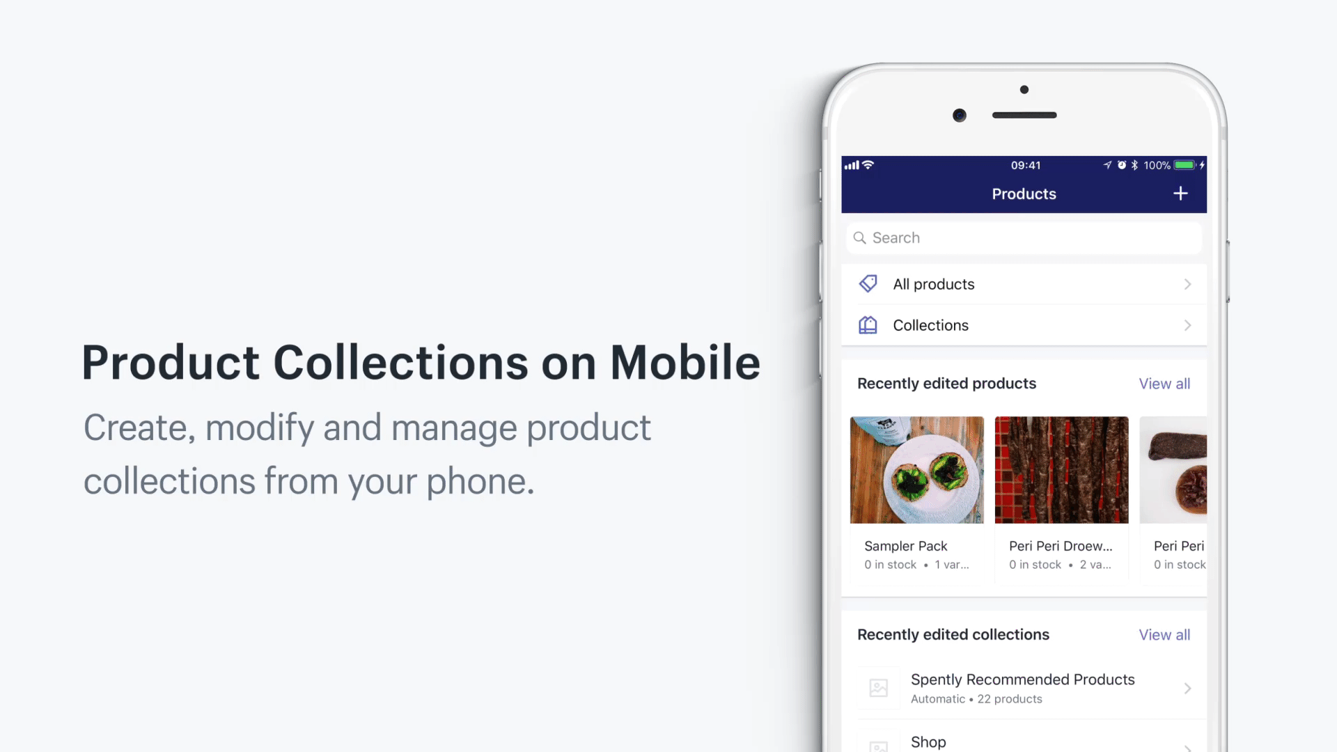 Set up and modify Product Collections on mobile in the Shopify app