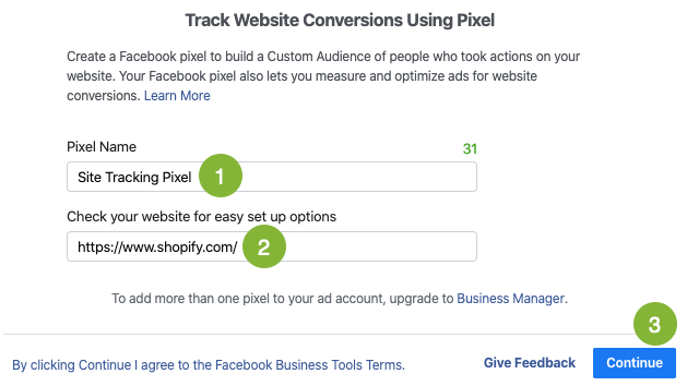 creating a facebook pixel