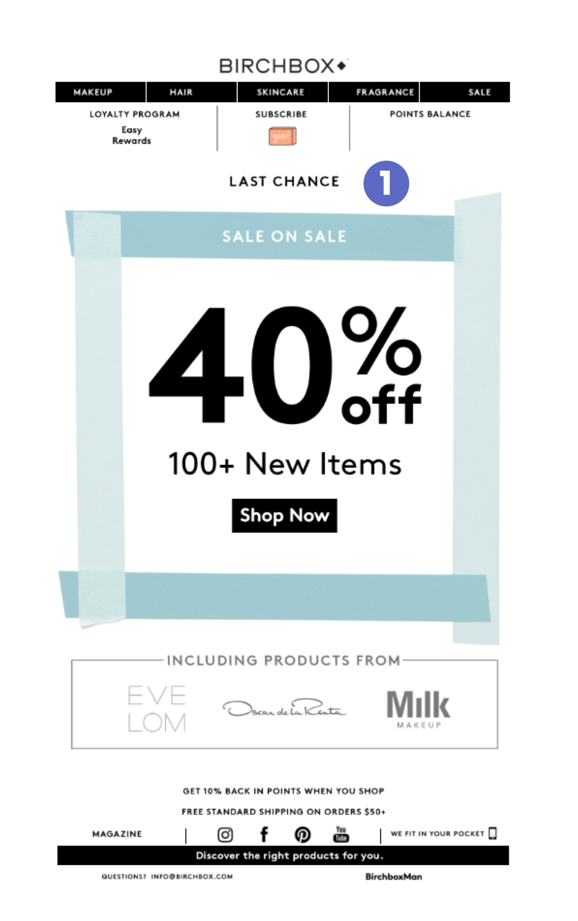 An example of ecommerce email marketing from Birchbox