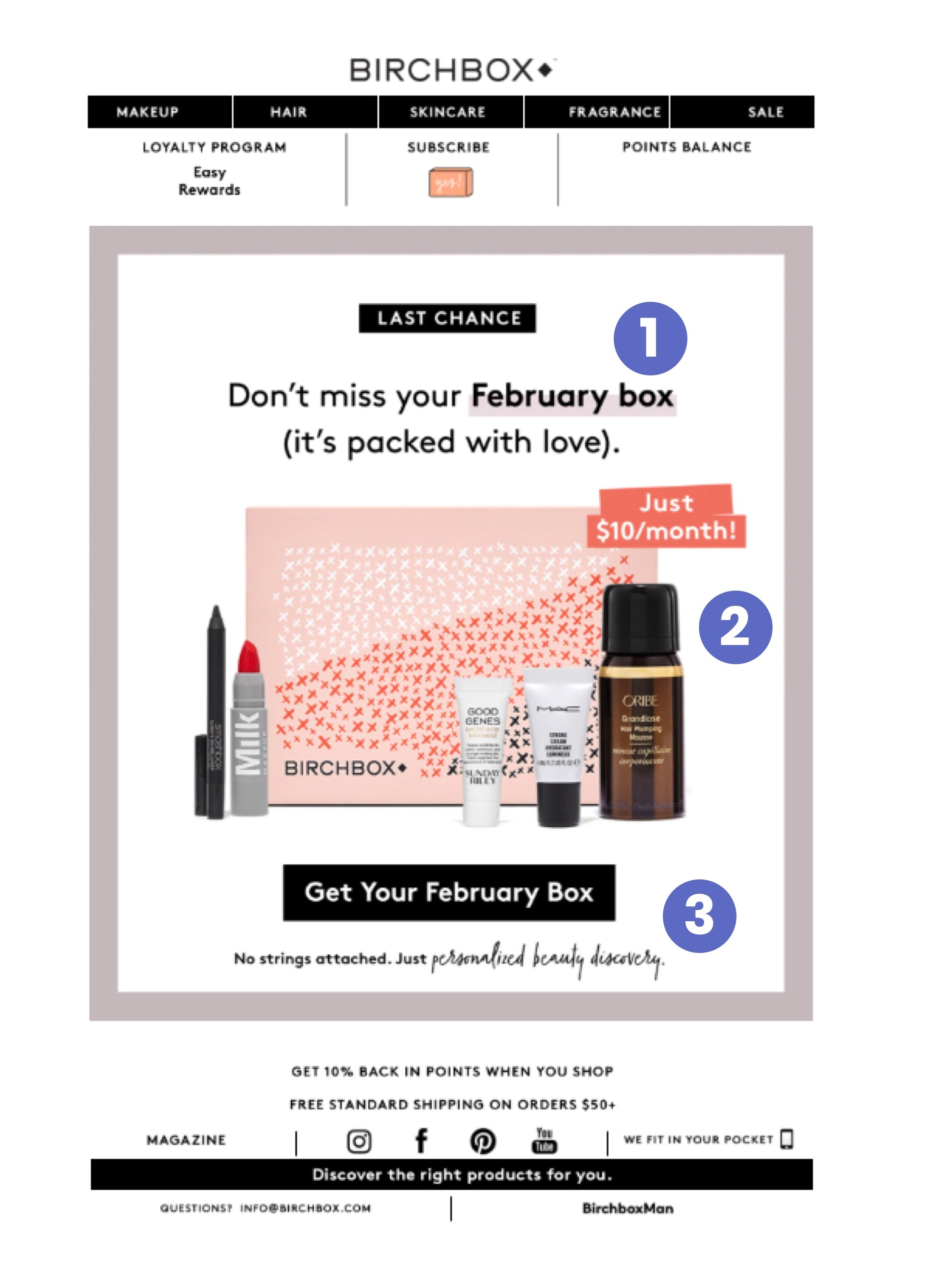 An example of ecommerce email marketing from Birchbox