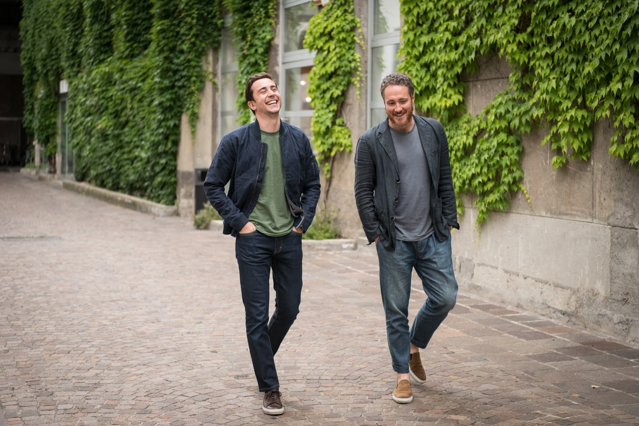 Co-founders Enrico Castai (left) and Jacopo Sebastio (right) in the Tortona district of Milan, where Velasca is headquartered. 