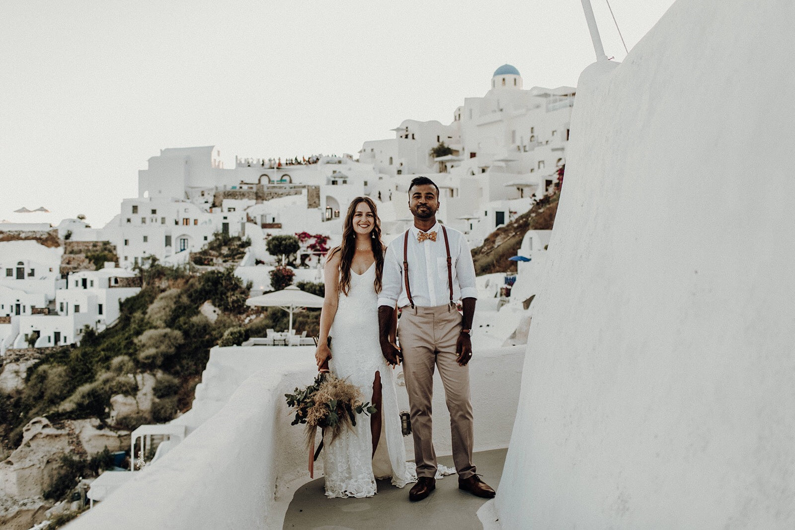 Jaz Fenton and  Jamil Bhuya at their wedding in Greece.  