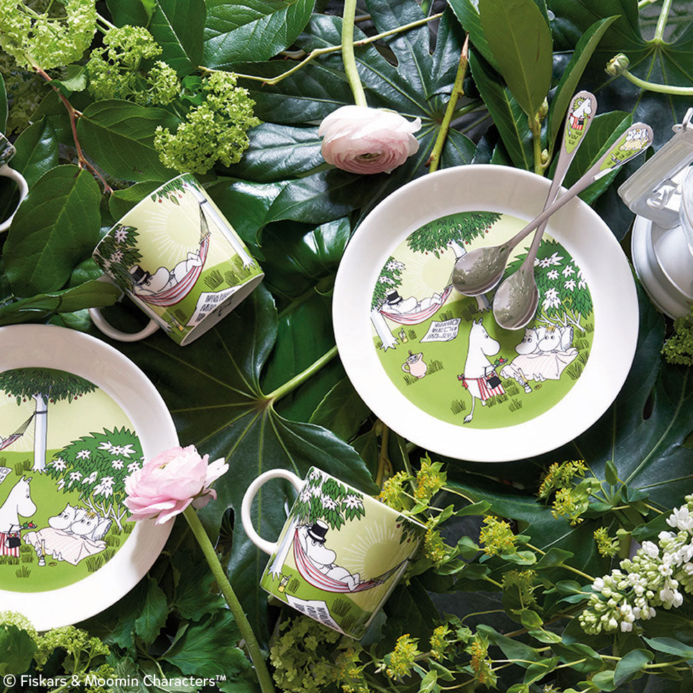 A selection of kitchen merchandise by the Moomin Shop. 