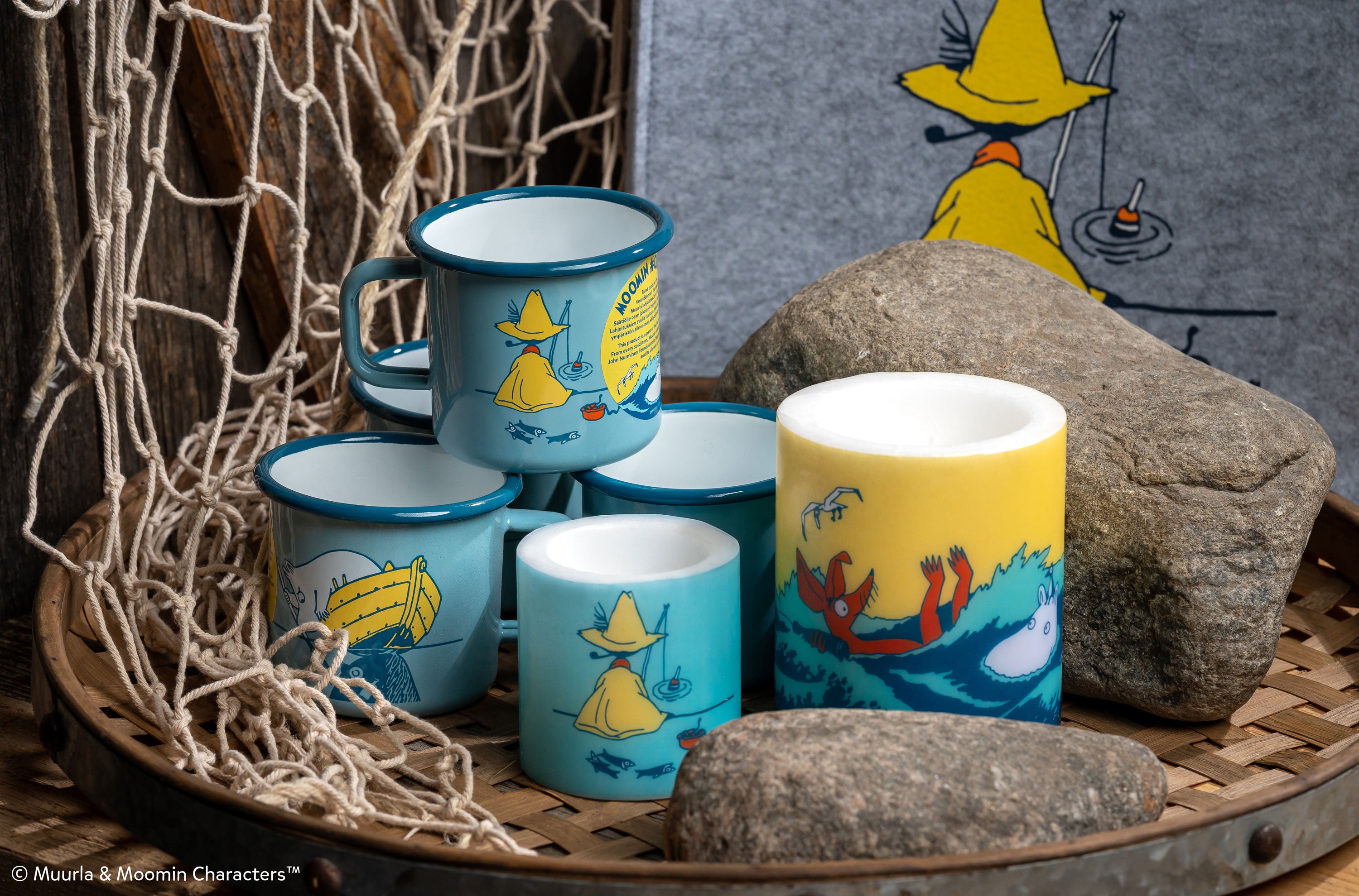 A selection of merchandise from Moomin Shop in effort to fundraise for ocean cleanup projects. 