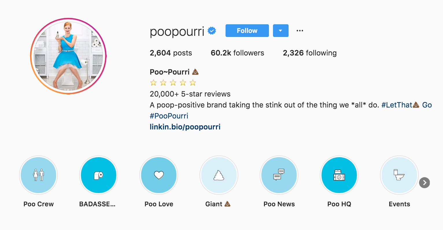 Poo Pourri Instagram Bio
